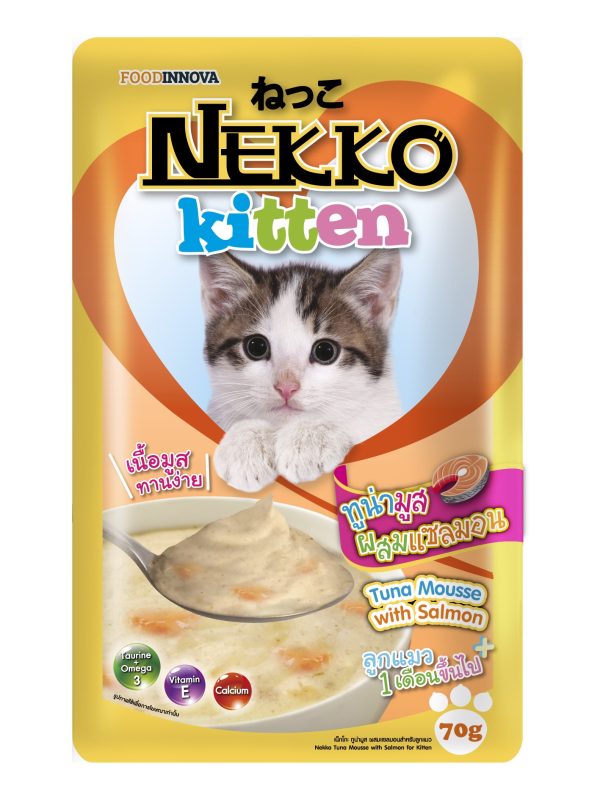 20. Pate Nekko Kitten: Mousse tuna Salmon (cá ngừ + cá hồi mousse) cho mèo con