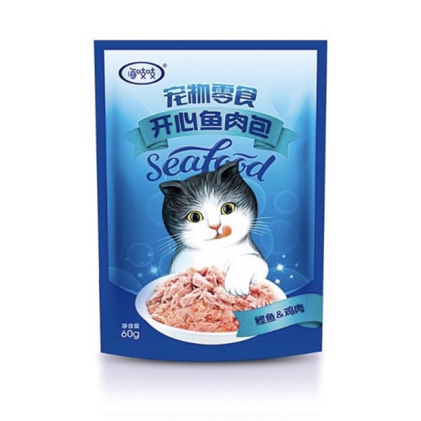 Pate seafood màu xanh dương vị Cá Ngừ Vằn,Thịt Gà