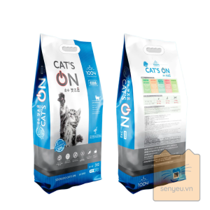 Hạt mèo Cat's On 5kg mặt trước và mặt sau