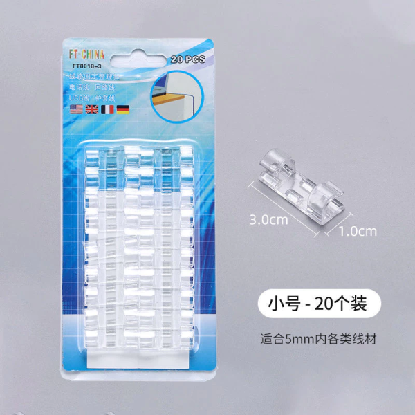 Vỉ nẹp dây điện dán tường 20 cái