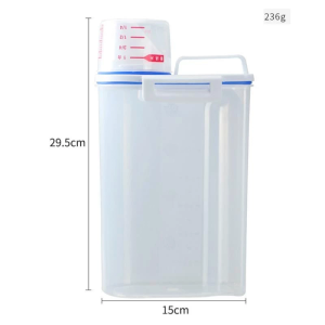 Hộp đựng thức ăn khô chó mèo có cốc đo