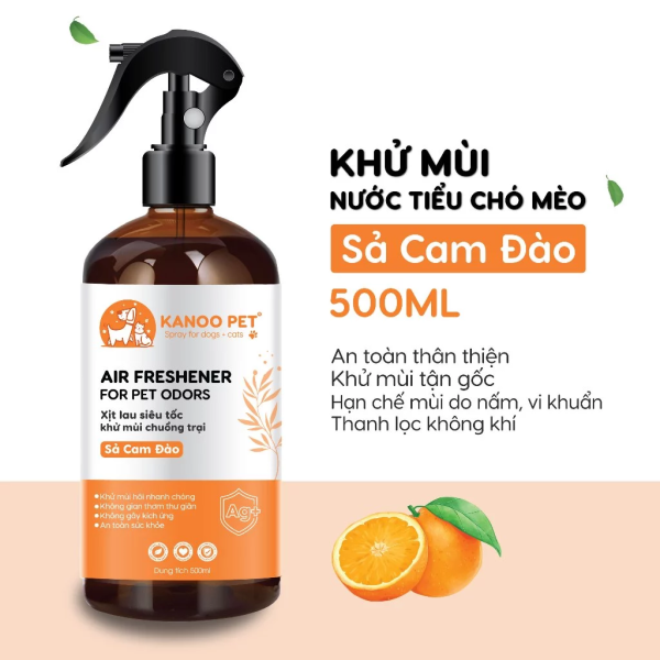Xịt khử mùi nước tiểu mùi sả cam đào