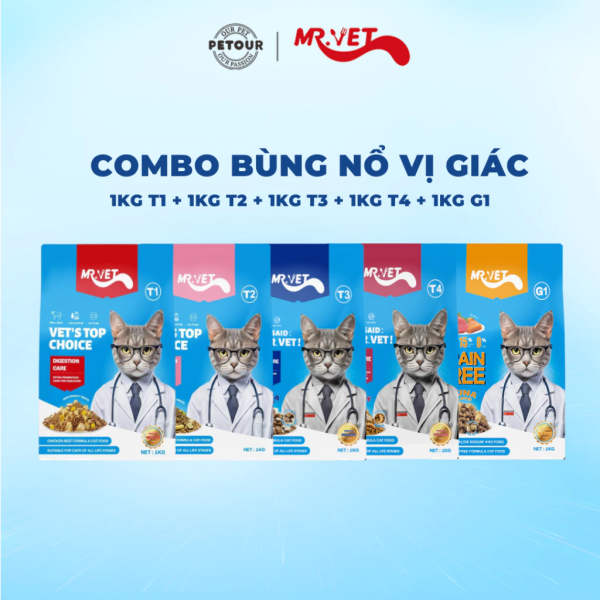 Hạt mèo Mr.Vet thơm ngon dinh dưỡng 1kg
