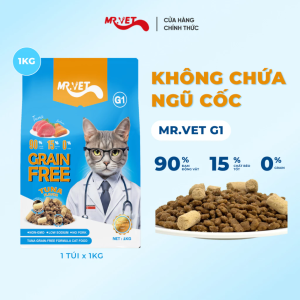 Hạt mèo Mr.Vet G1: Hạt không độn ngũ cốc, giảm nguy cơ dị ứng và phù hợp với mèo nhạy cảm