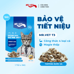 Hạt mèo Mr.Vet T3: Hỗ trợ thận, tiết niệu