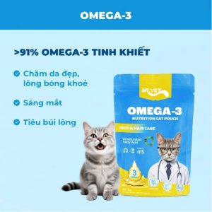 Pate mèo Mr.Vet bổ sung Omega-3 chăm da đẹp, mượt lông, sáng mắt