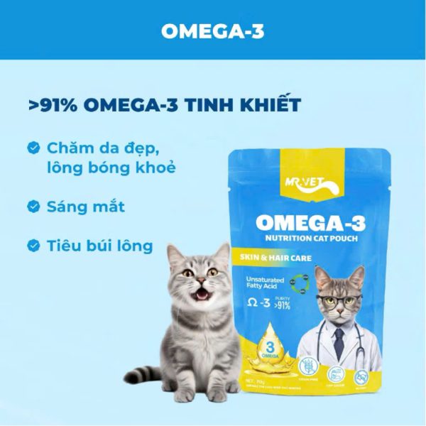 Pate mèo Mr.Vet bổ sung Omega-3 chăm da đẹp, mượt lông, sáng mắt