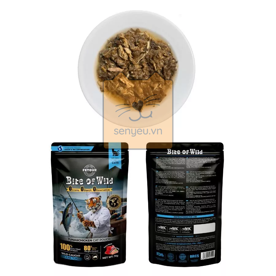 Pate Bite of Wild 70g: Cá Ngừ & Gà