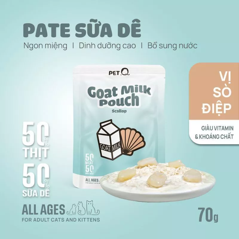 pate meo PetQ sua de goi 70g vi so diep